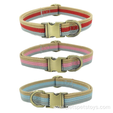 Fashion Adjustable Metal Hardware Polyester Dog Collar